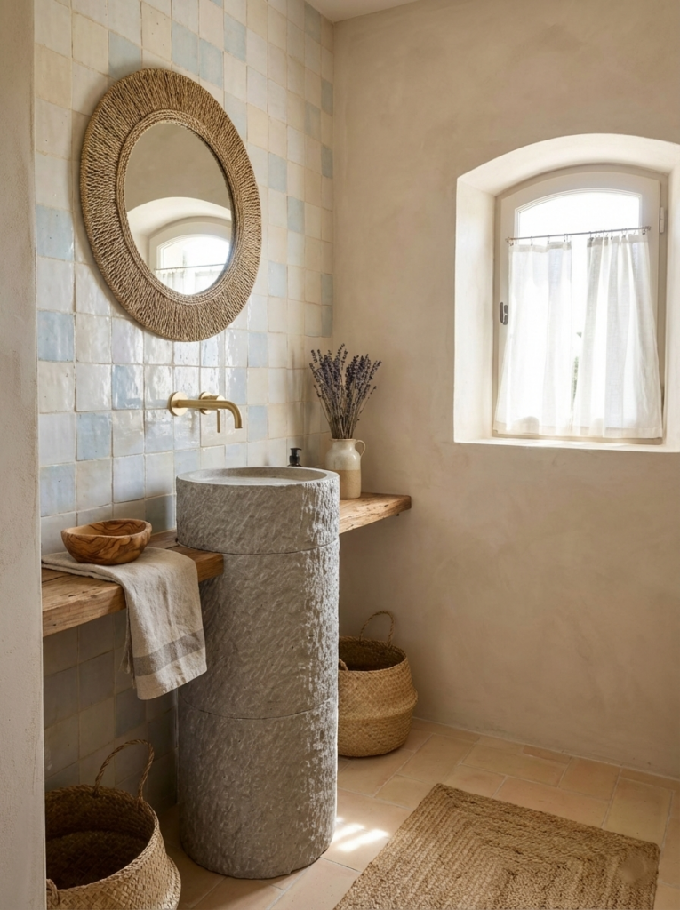 Lavabo invertido en pedestal