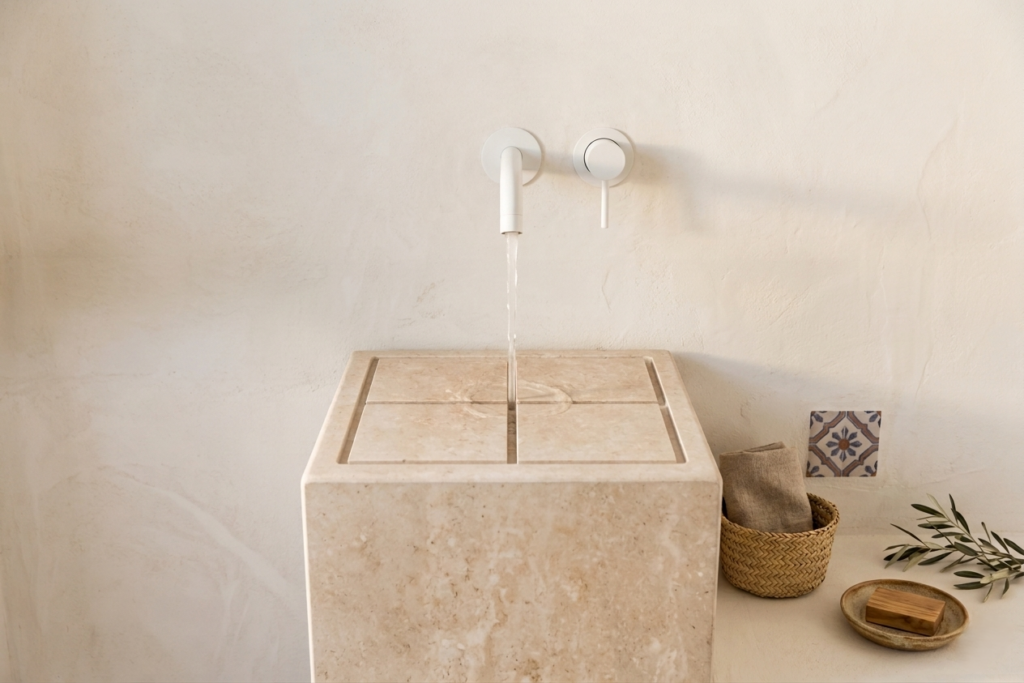 Lavabo cubo de piedra